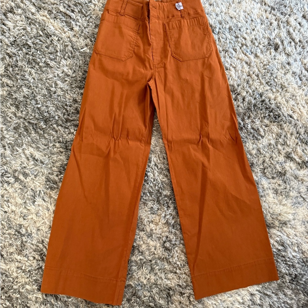 Rust Wide-Leg Pants